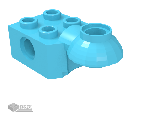 48170 – Technic, Steen aangepast 2 x 2 met pin gat, Rotation Joint Ball Half (Horizontal bovenkant)