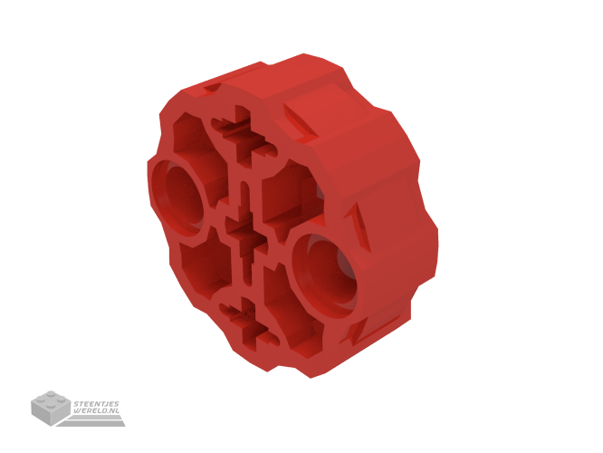 98585 – Technic, Technic as Connector Block rond met 2 pin gaten en 3 Technic as gaten (Hero Factory wapen loop)