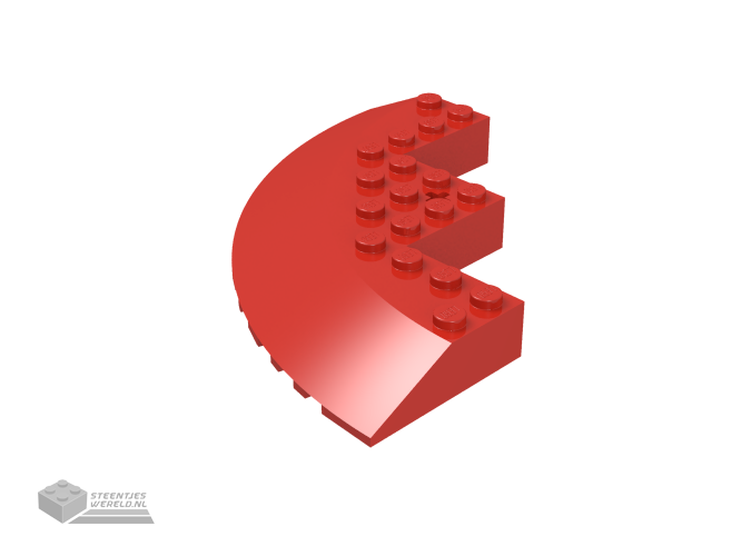 58846 – Steen, ronde hoek 10 x 10 met Dakpan 33 rand, Technic as gat, schuine rand uitsnede