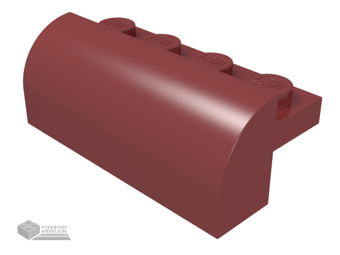 6081 – Dakpan, gebogen 2 x 4 x 1 1/3 met 4 verdiepte noppen