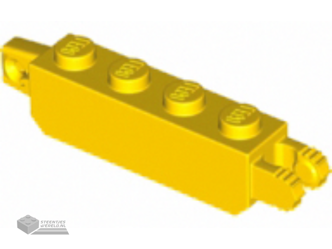 54661 – Scharnier Steen 1 x 4 Locking met 1 Finger Vertical uiteindes en 2 Fingers Vertical uiteindes, 7 Teeth