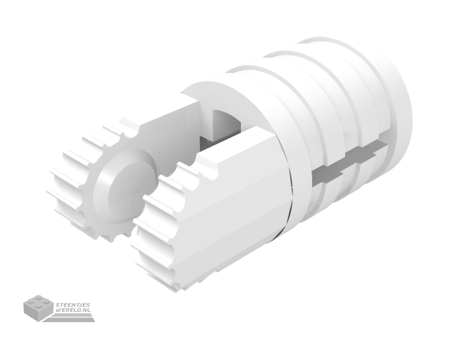 30553 – Scharnier Cylinder 1 x 2 Locking met 2 Fingers, 9 Teeth en Technic as gat op uiteindes met gleuven