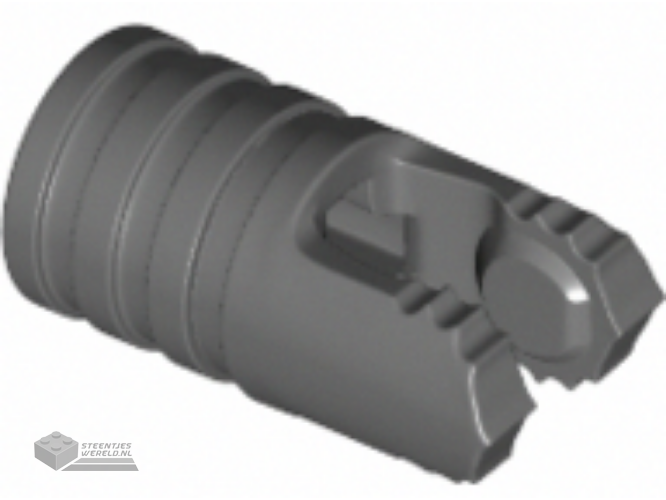 57360 – Scharnier Cylinder 1 x 2 Locking met 2 Fingers, 7 Teeth en Technic as gat op uiteindes zonder gleuven