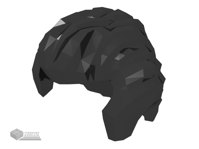 21268 – Minifigure, Hair Short Swept achterkant met bakkebaarden en Widow’s Peak
