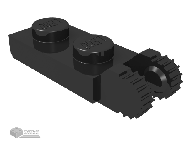 44302a – Scharnier Plaat 1 x 2 Locking met 2 Fingers op uiteindes en 9 Teeth met onderkant groef