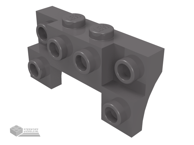 14520 – Steen, aangepast 2 x 4 – 1 x 4 met 2 verdiepte noppen en dunne bogen aan de zijkant
