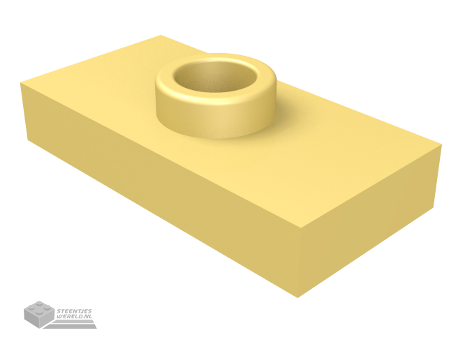 15573 – Plaat, aangepast 1 x 2 met 1 nop met groef en onderkant nop houder (Jumper)