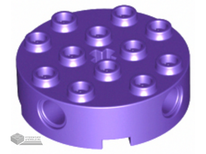 6222 – Steen, rond 4 x 4 met 4 zijkant pin gaten en middenstuk Technic as gat