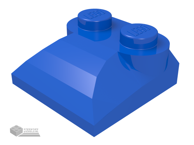 47457 – Dakpan, gebogen 2 x 2 x 2/3 met twee noppen en gebogen zijkanten