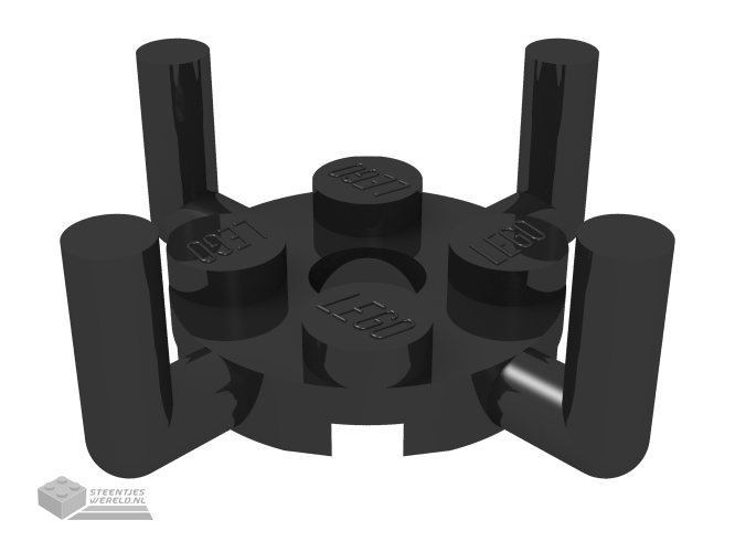 98284 – Plaat, rond 2 x 2 met pin gat en 4 Arms Up