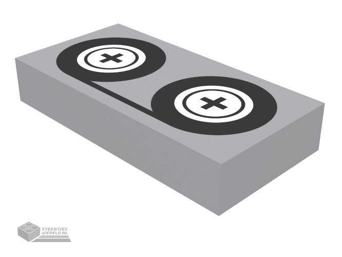 3069bp02 – Tegel 1 x 2 met groef met zwart Tape Reels opdruk