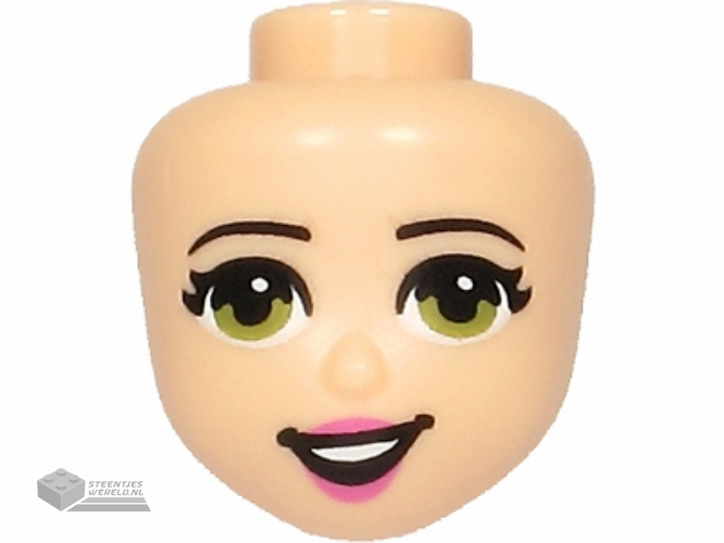77492 – Mini Doll, hoofd Friends met Olive Green Eyes, Dark pink Lips en Open Mouth opdruk