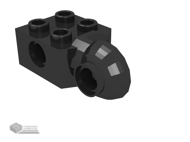 48171 – Technic, Steen aangepast 2 x 2 met pin gaten en Rotation Joint Ball Half (Vertical zijkant)