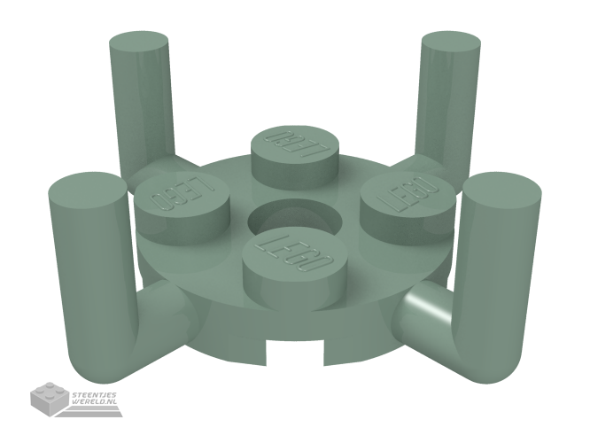 98284 – Plaat, rond 2 x 2 met pin gat en 4 Arms Up