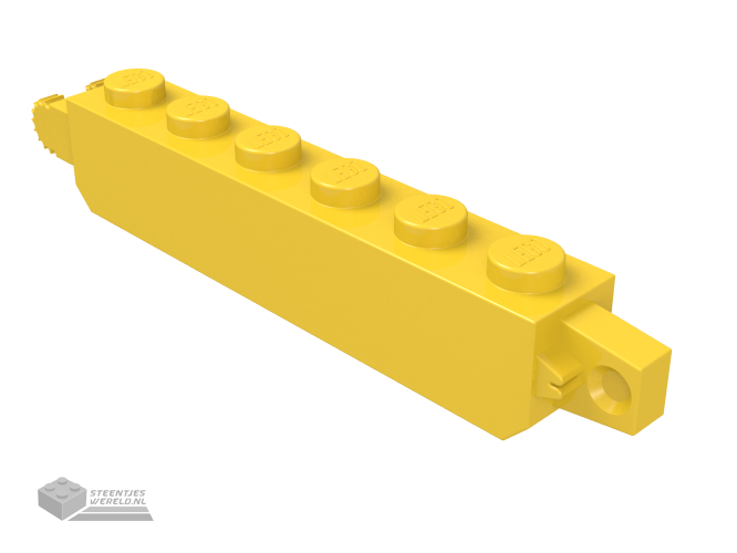 30388 – Scharnier Steen 1 x 6 Locking met 1 Finger Vertical uiteindes en 2 Fingers Vertical uiteindes, 9 Teeth