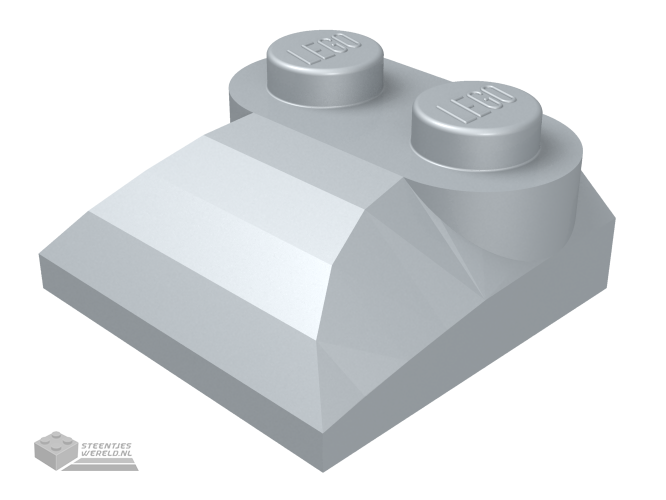 47457 – Dakpan, gebogen 2 x 2 x 2/3 met twee noppen en gebogen zijkanten