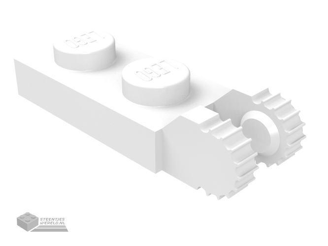 44302b – Scharnier Plaat 1 x 2 Locking met 2 Fingers op uiteindes en 9 Teeth zonder onderkant groef