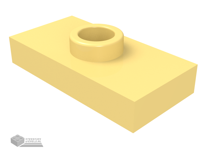 15573 – Plaat, aangepast 1 x 2 met 1 nop met groef en onderkant nop houder (Jumper)