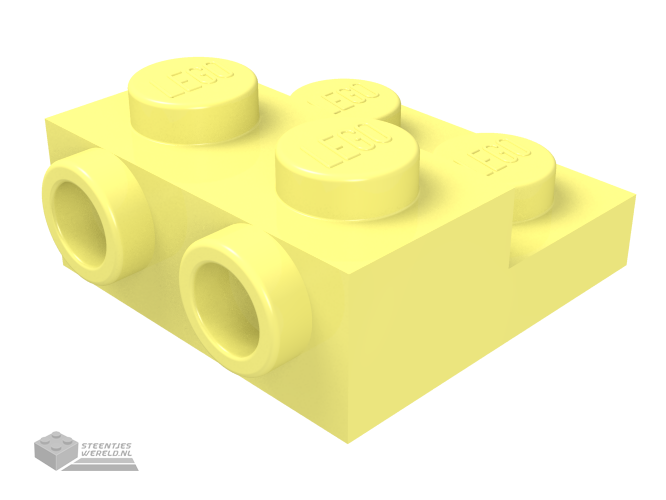 99206 – Plaat, aangepast 2 x 2 x 2/3 met 2 noppen op zijkant