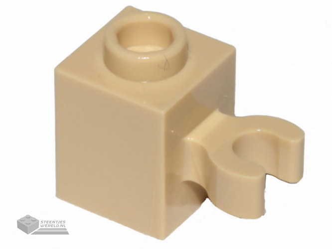 30241b – Steen, aangepast 1 x 1 met Open O Clip (Vertical Grip) – hol nopje