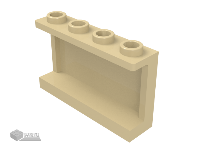 14718 – paneel 1 x 4 x 2 met zijkant steunen – holle noppen