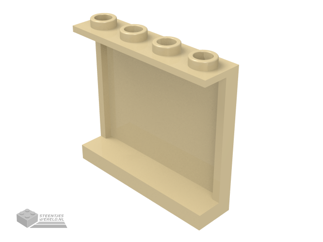 60581 – paneel 1 x 4 x 3 met zijkant steunen – holle noppen