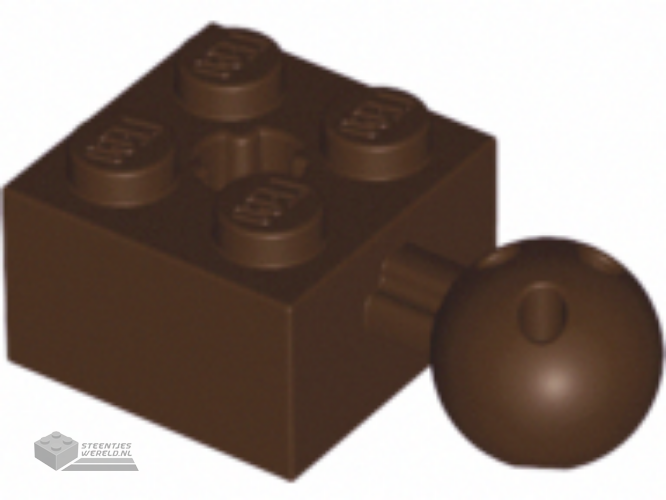 57909b – Technic, Steen aangepast 2 x 2 met Ball Joint en Technic as gat met 6 gaten in Ball