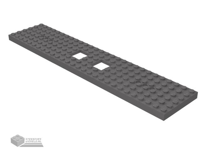 92339 - Train Base 6 x 28 with 2 Square Cutouts and 3 Round Holes Each End