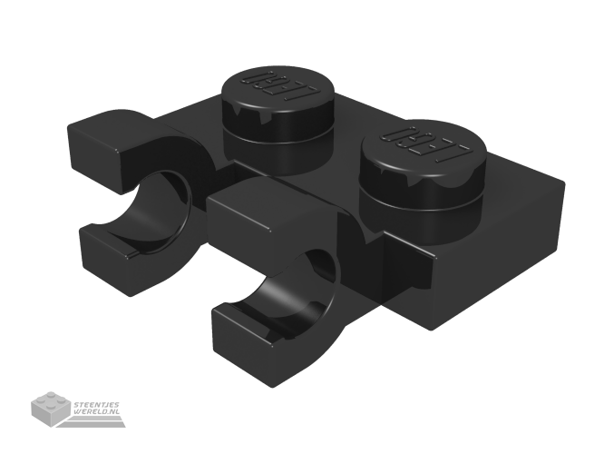 60470 – Plate, Modified 1 x 2 met 2 U Clips (Horizontal Grip)