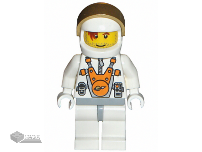 mm008 - Mars Mission Astronaut with Helmet and Red-Brown Hair over Eye and Stubble