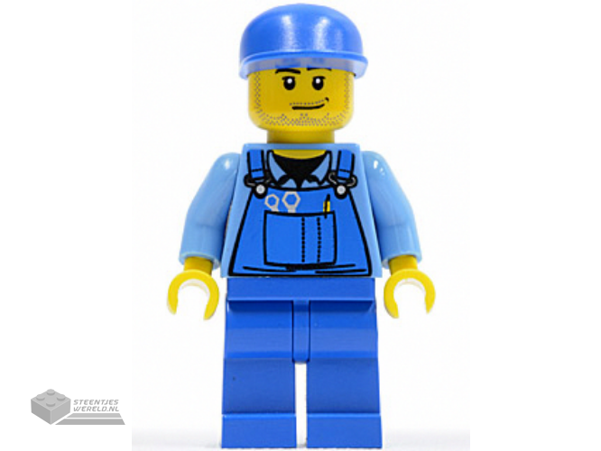 rac038 – Hot Rod Mechanic – Blue Overalls, Blue Cap, Stubble