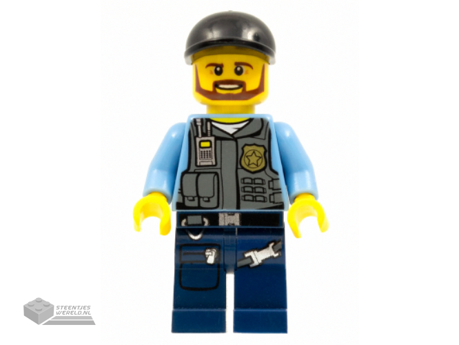 cty0360 - Police - LEGO City Undercover Elite Police Officer 1 - Brown Beard