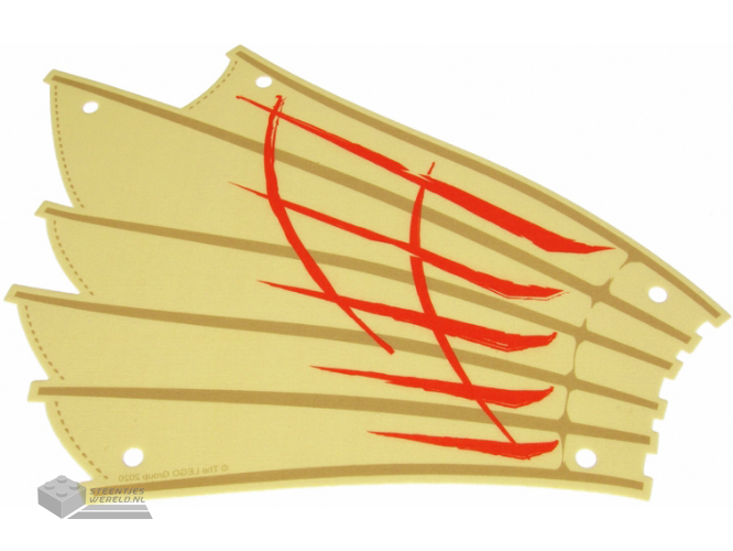 sailbb73 – Cloth Sail 27 x 20 links met Red en Dark Tan lijnen opdruk