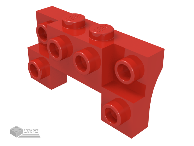 52038 - Brick, Modified 2 x 4 - 1 x 4 met 2 Recessed Studs en Thick Side Arches