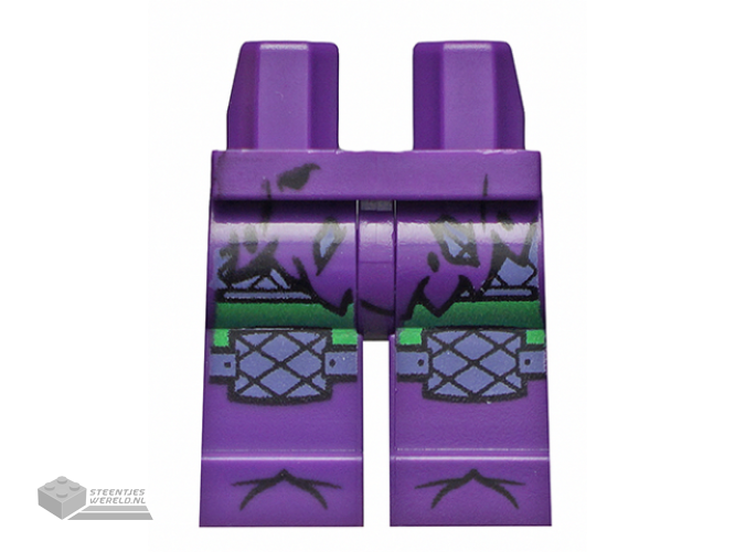 970c00pb1174 – Benen met Dark Purple Tunic en Bright Green Knees Pattern