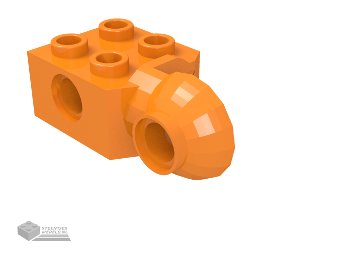48171 – Technic, Steen aangepast 2 x 2 met pin gaten en Rotation Joint Ball Half (Vertical zijkant)