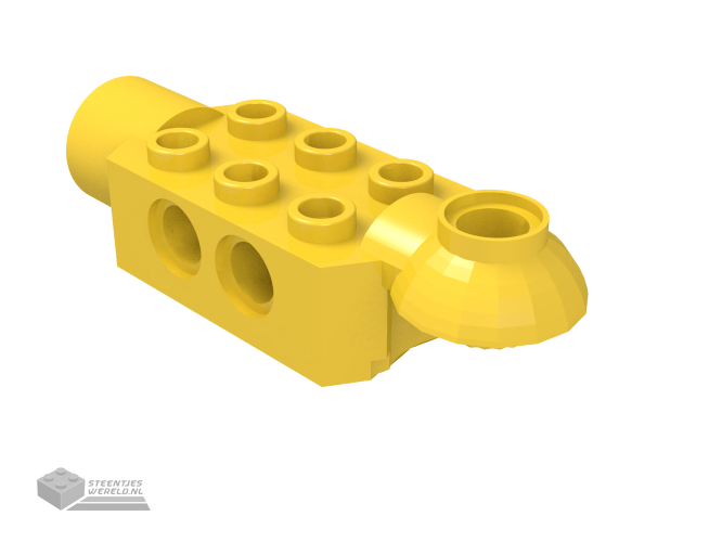 47454 – Technic, Brick Modified 2 x 3 met Pin Holes, Rotation Joint Ball Half (Horizontal Top), Rotation Joint Socket