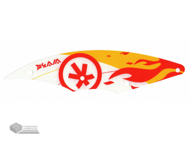 73483 – Cloth Sail Triangular 7 x 28 met Red Flames en Ninjago Logogram 'K71748' Pattern