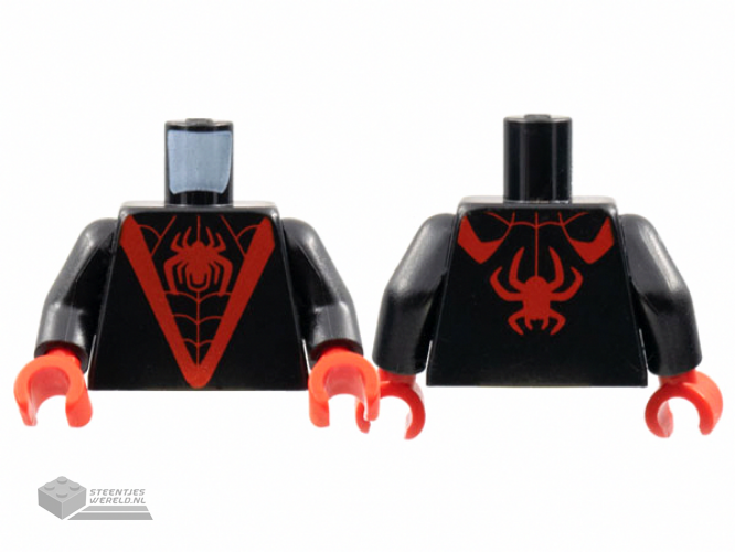 973pb4568c01 - Torso Red 'V', Spider, en Webbing Pattern / Black Arms / Red Hands