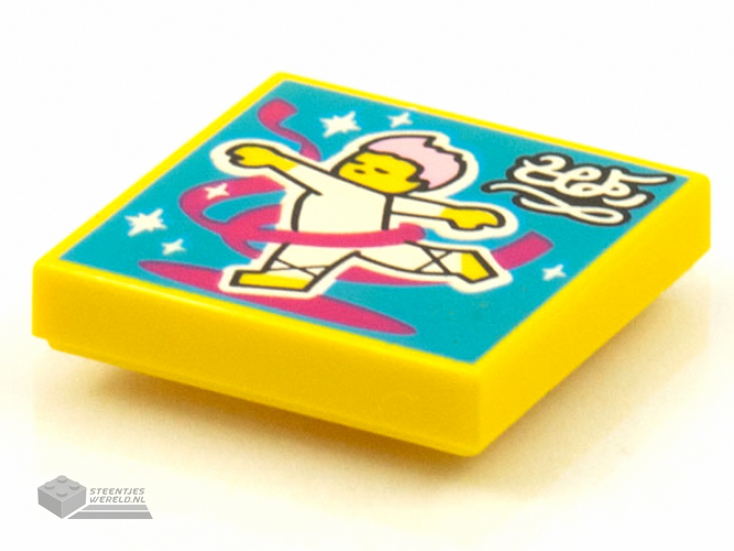 3068bpb1604 - Tile 2 x 2 with Groove with BeatBit Album Cover - Ballet Dancer with Magenta Streamer Pattern