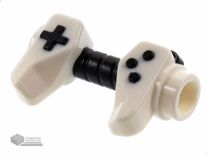 65080pb02 - Minifigure, Utensil Game Controller, Holes on Sides for Bar with Black Buttons and Center Handle Pattern