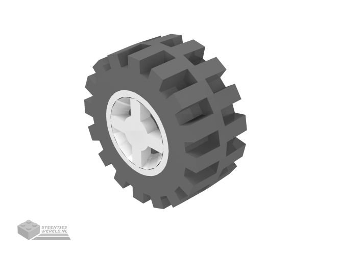 4624c02 – Wheel 8mm D. x 6mm met Black Tire 15mm D. x 6mm Offset Tread Small (4624 / 3641)