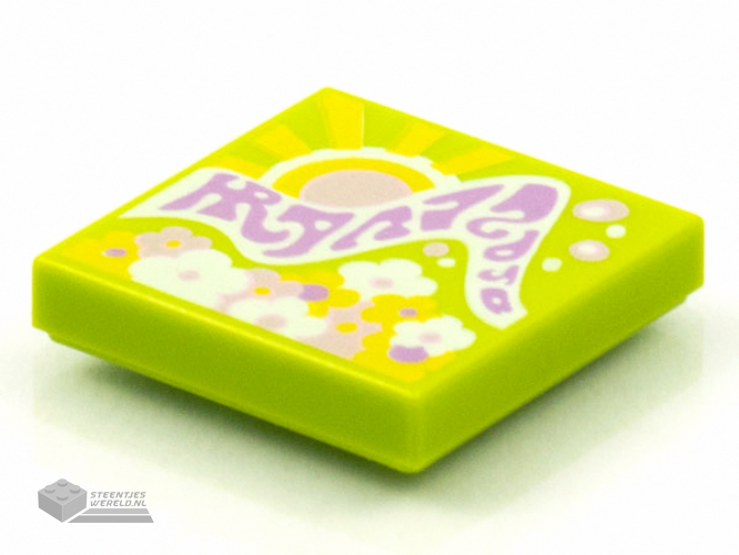 3068bpb1559 - Tile 2 x 2 with Groove with BeatBit Album Cover - Sun and Sunshine with Flowers Pattern
