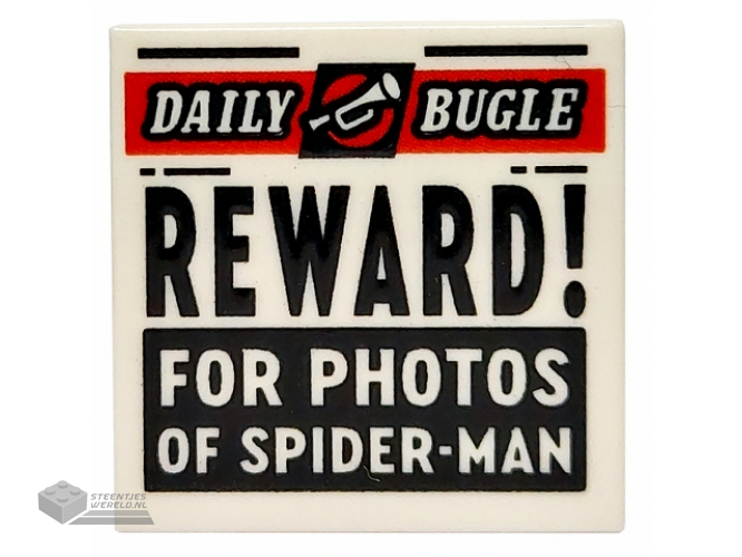 3068bpb1731 – Tile 2 x 2 with Groove with Newspaper ‘DAILY BUGLE’ and ‘REWARD! FOR PHOTOS OF SPIDER-MAN’ Pattern