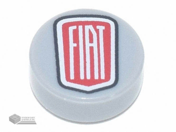 98138pb136 – Tile, Round 1 x 1 with FIAT Logo Pattern