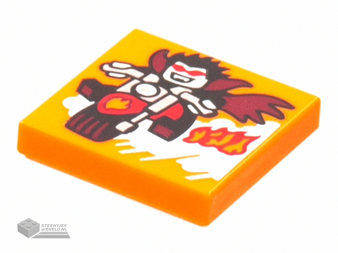 3068bpb1768 - Tile 2 x 2 with Groove with BeatBit Album Cover - Vampire on Motorcycle Pattern