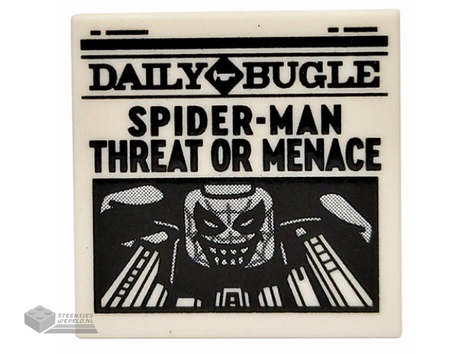 3068bpb1722 – Tile 2 x 2 with Groove with Newspaper ‘DAILY BUGLE’ and ‘SPIDER-MAN THREAT OR MENACE’ Pattern