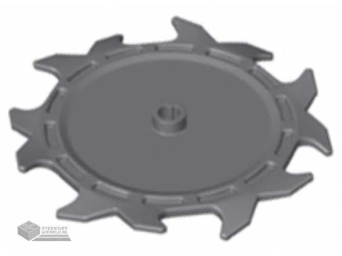 37495 - Technic Circular Saw Blade 9 x 9 with Frictionless Axle Hole and Teeth in Alternating Directions