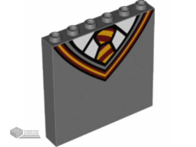 59349pb235 – Panel 1 x 6 x 5 with Bright Light Orange and Dark Red V-Neck Collar and Tie and White Undershirt Pattern (Gryffindor Sweater)