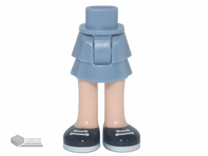 92250c00pb30 – Mini Doll Hips and Skirt Layered, Light Nougat Legs and Black Shoes with White Laces Pattern